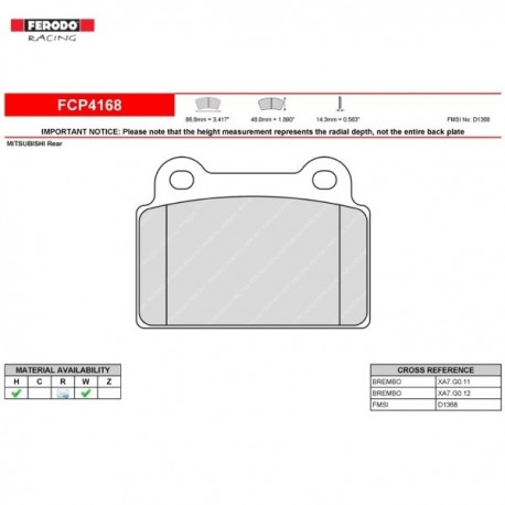 FERODO RACING- Pastiglie freno FCP4168Z