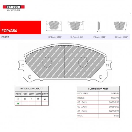FERODO RACING- Brake pads FCP4354H
