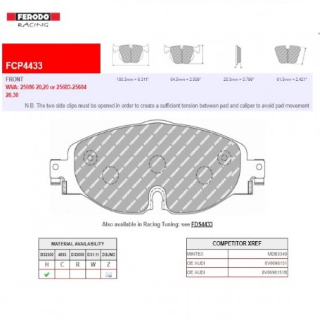 FERODO RACING- Brake pads FCP4433Z