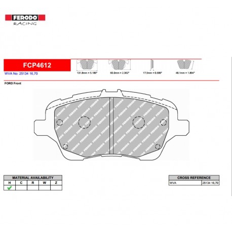 FERODO RACING- Brake pads FCP4612H