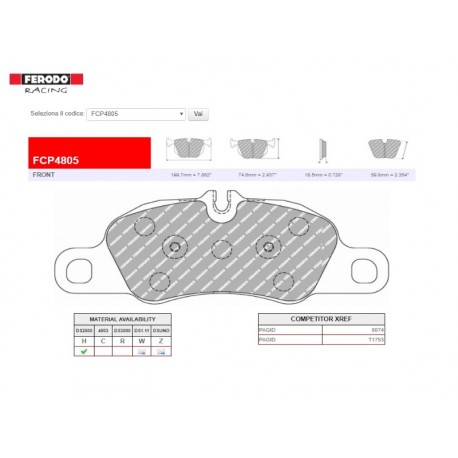 FERODO RACING- Brake pads FCP4805Z