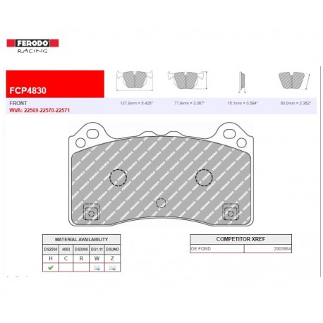 FERODO RACING- Pastiglie freno FCP4830H FERODO RACING- Pastiglie freno FCP4830H