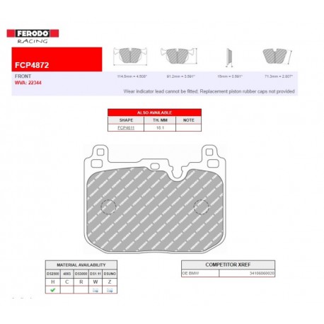 FERODO RACING- Pastiglie freno FCP4872H