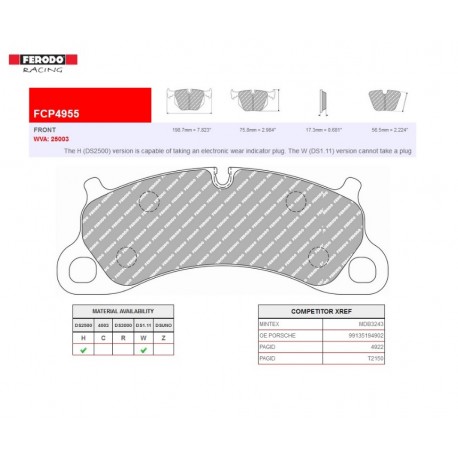 FERODO RACING- Pastiglie freno FCP4955W