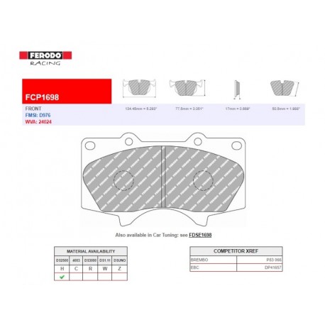 FERODO RACING- Brake pads FCP1698H