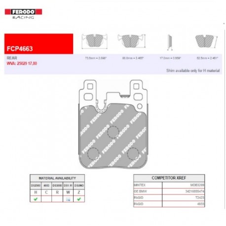 FERODO RACING- Brake pads FCP4663W