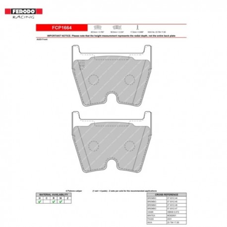 FERODO RACING- Brake pads FCP1664Z
