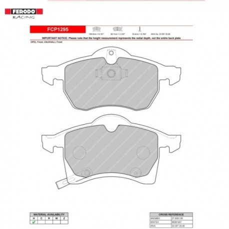 FERODO RACING- Pastiglie freno FCP1295H