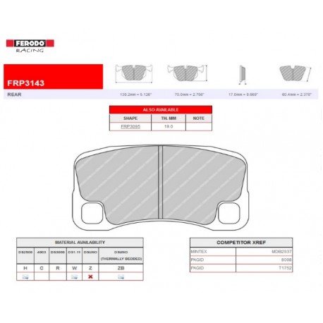 FERODO RACING Pastiglie freno FRP3143H