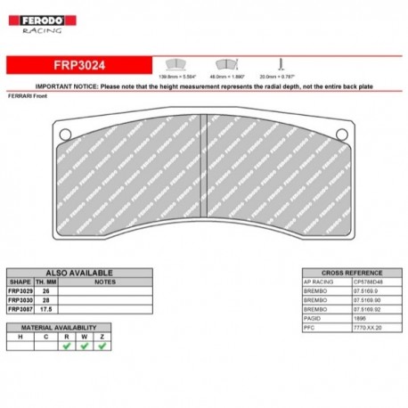 FERODO RACING-Pastiglie freno FRP3024R