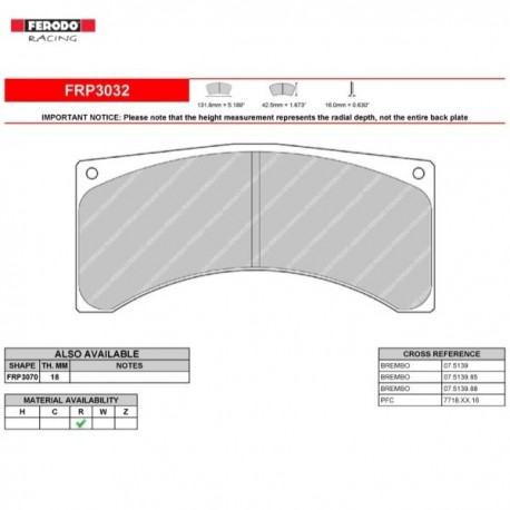 FERODO RACING-Pastiglie freno FRP3032R