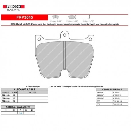 FERODO RACING-Pastiglie freno FRP3045R