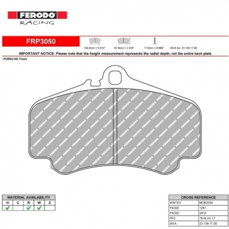 FERODO RACING-Pastiglie freno FRP3050W