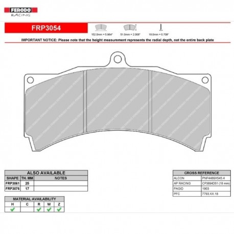 FERODO RACING-Pastiglie freno FRP3054H