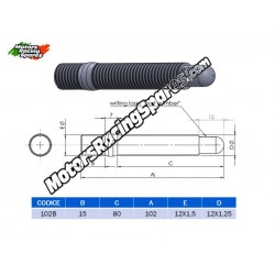 AITECH Double Thread Stud 12x1.5-12x1.25 L.100mm