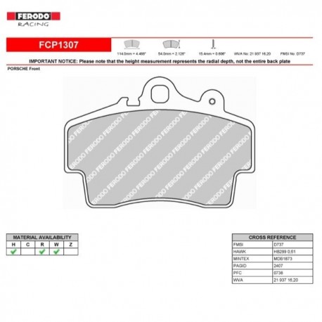 FERODO RACING- Pastiglie freno FCP1307H