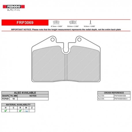 FERODO RACING-Pastiglie freno FRP3069Z