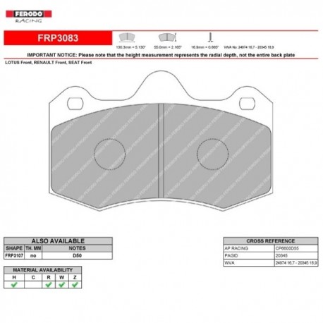 FERODO RACING-Pastiglie freno FRP3083R