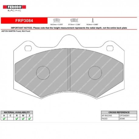 FERODO RACING-Pastiglie freno FRP3084H