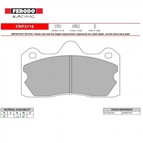 FERODO RACING-Pastiglie freno FRP3115W