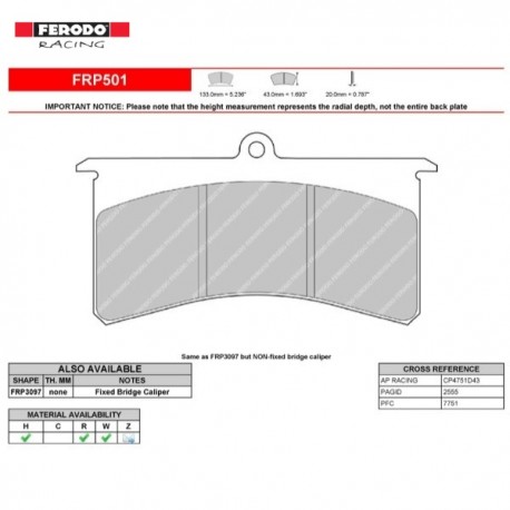 FERODO RACING-Pastiglie freno FRP501H