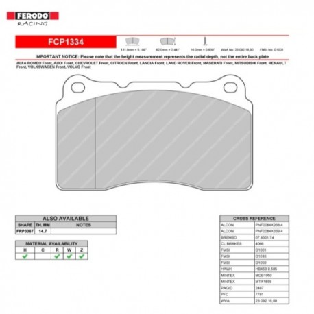 FERODO RACING- Brake pads FCP1334R
