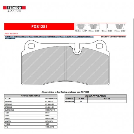 FERODO DS PERFORMANCE-Pastiglie freno FDS1281