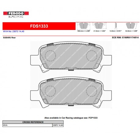 FERODO DS PERFORMANCE-Pastiglie freno FDS1333