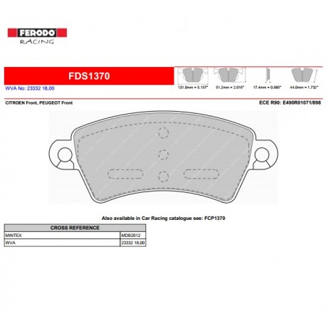 FERODO DS PERFORMANCE-Pastiglie freno FDS1370