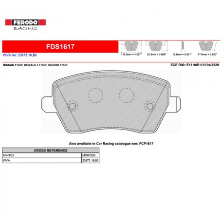 FERODO DS PERFORMANCE-Pastiglie freno FDS1617