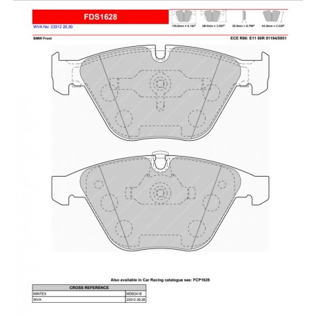 FERODO DS PERFORMANCE-Pastiglie freno FDS1628