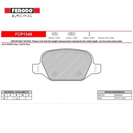 FERODO RACING- Brake pads FCP1349H