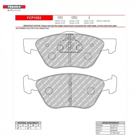 FERODO RACING Pastiglie freno FCP1052H