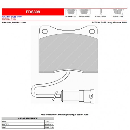 FERODO DS PERFORMANCE-Pastiglie freno FDS399