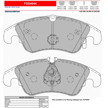 FERODO DS PERFORMANCE-Pastiglie freno FDS4044