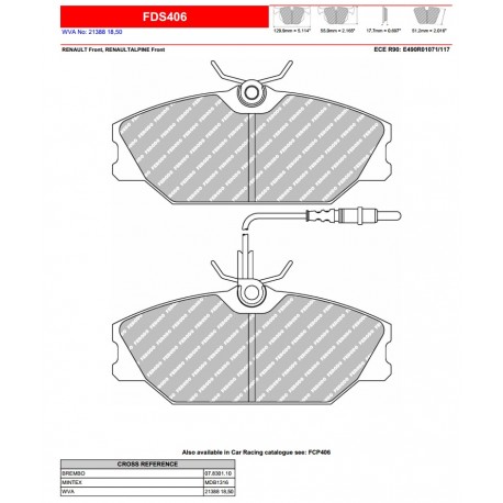 FERODO DS PERFORMANCE-Pastiglie freno FDS406