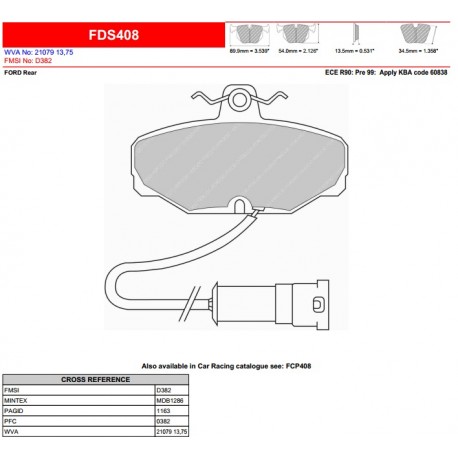 FERODO DS PERFORMANCE-Pastiglie freno FDS408