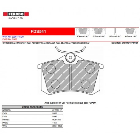 FERODO DS PERFORMANCE-Pastiglie freno FDS541