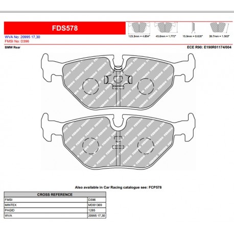 FERODO DS PERFORMANCE-Pastiglie freno FDS578