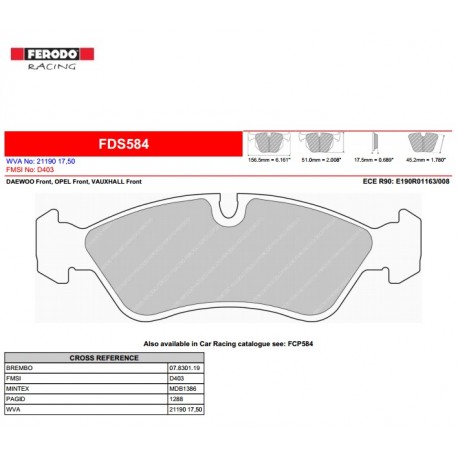 FERODO DS PERFORMANCE-Pastiglie freno FDS584