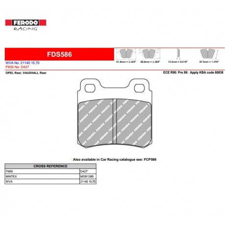 FERODO DS PERFORMANCE-Pastiglie freno FDS586