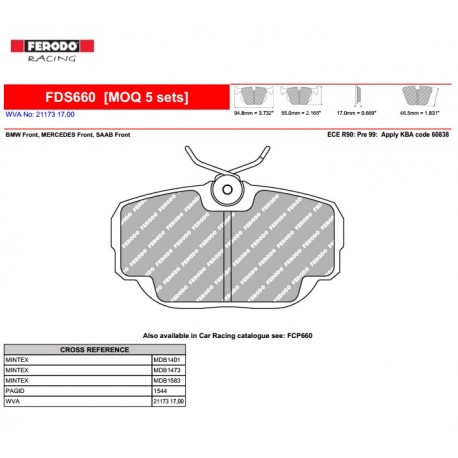 FERODO DS PERFORMANCE-Pastiglie freno FDS660 FERODO DS PERFORMANCE-Pastiglie freno FDS660