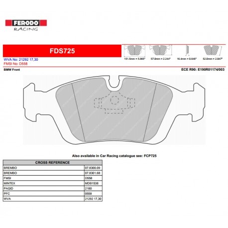 FERODO DS PERFORMANCE-Pastiglie freno FDS725