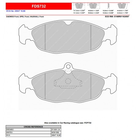 FERODO DS PERFORMANCE-Pastiglie freno FDS732 FERODO DS PERFORMANCE-Pastiglie freno FDS732