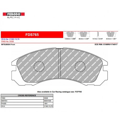 FERODO DS PERFORMANCE-Pastiglie freno FDS765 FERODO DS PERFORMANCE-Pastiglie freno FDS765