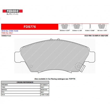 FERODO DS PERFORMANCE-Pastiglie freno FDS776